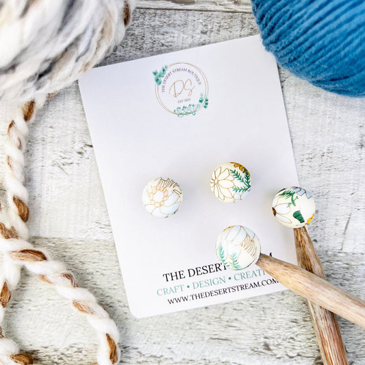 Floral Stitch Stoppers Knitting Needle Point Protectors - The Desert Stream Stitch