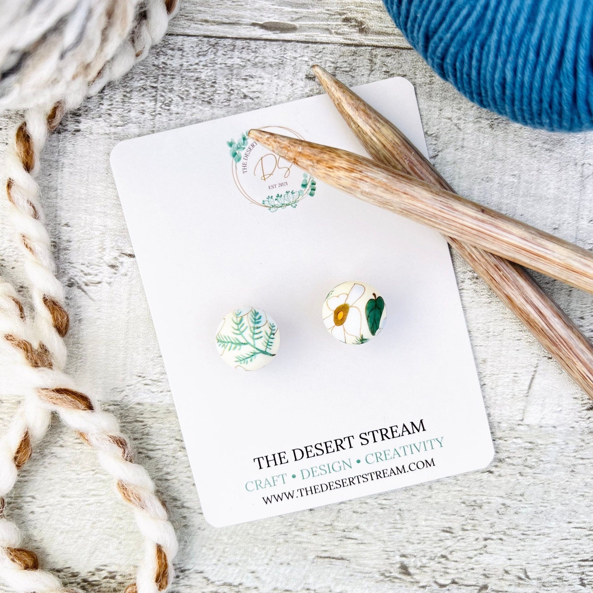 Floral Stitch Stoppers Knitting Needle Point Protectors - The Desert Stream Stitch