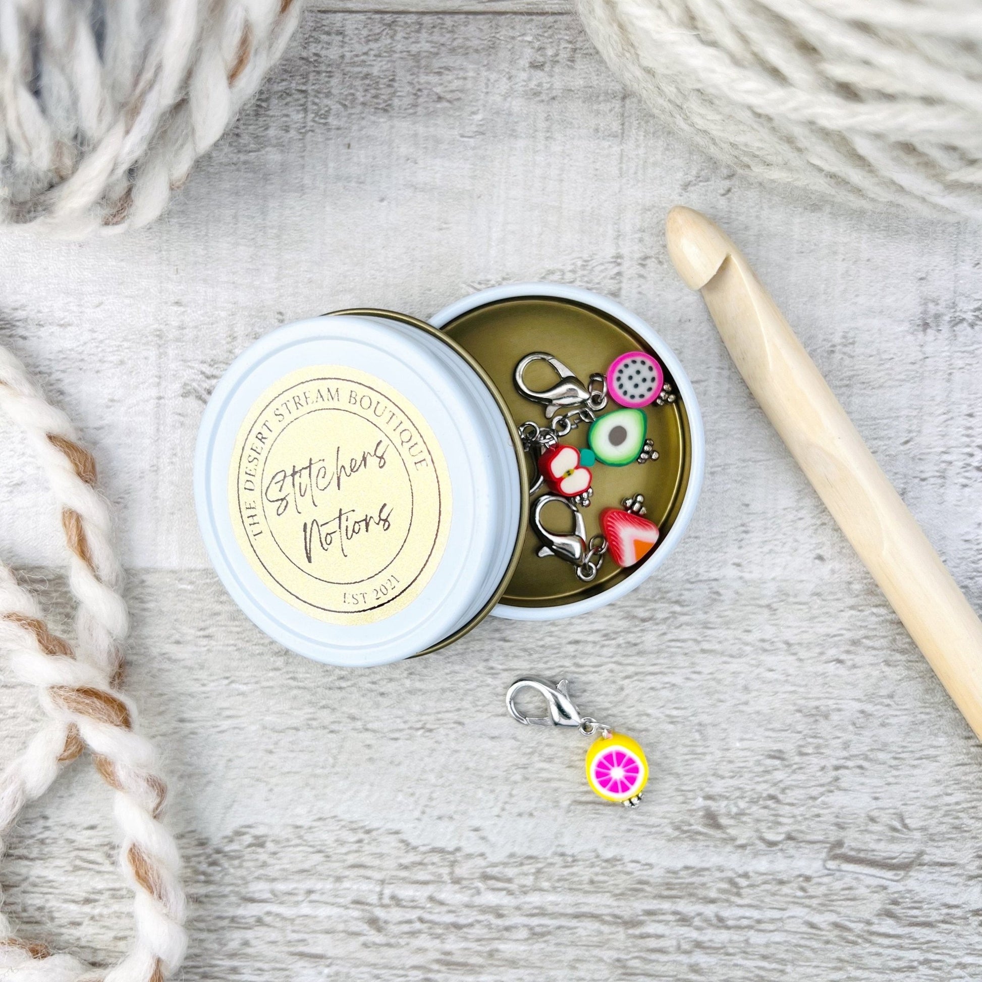 Fruit Stitch Markers Set - Knitting and Crochet - The Desert Stream Stitch