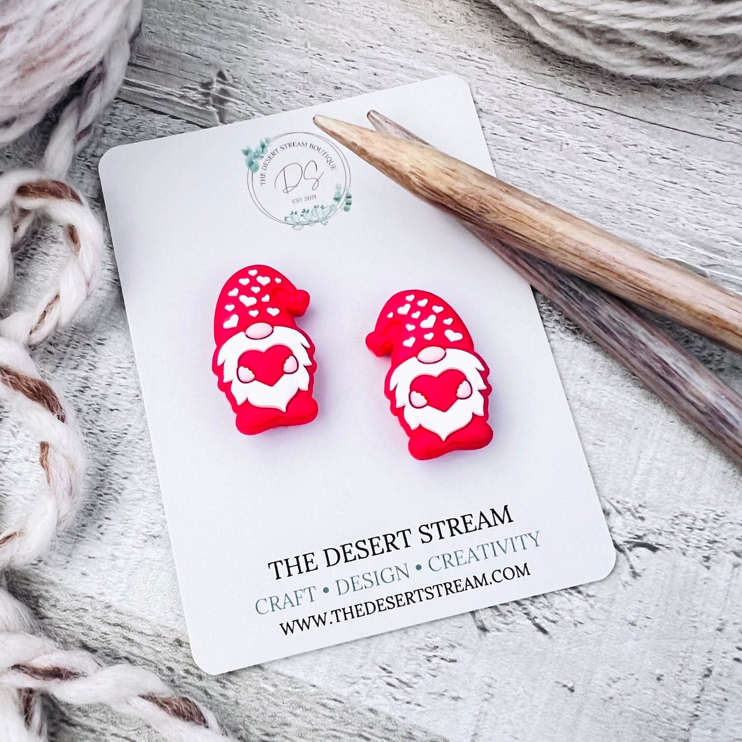 Heart Gnome Stitch Stoppers - The Desert Stream Stitch