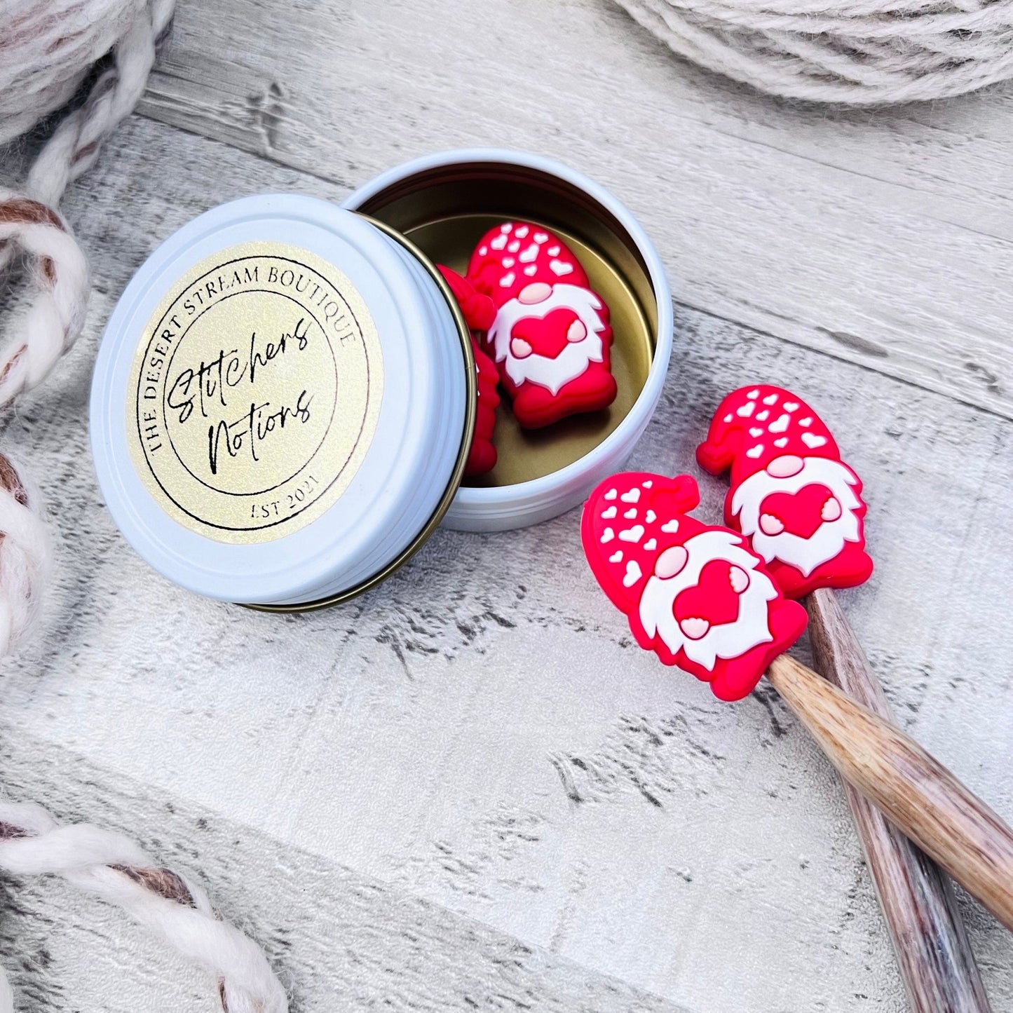 Heart Gnome Stitch Stoppers - The Desert Stream Stitch