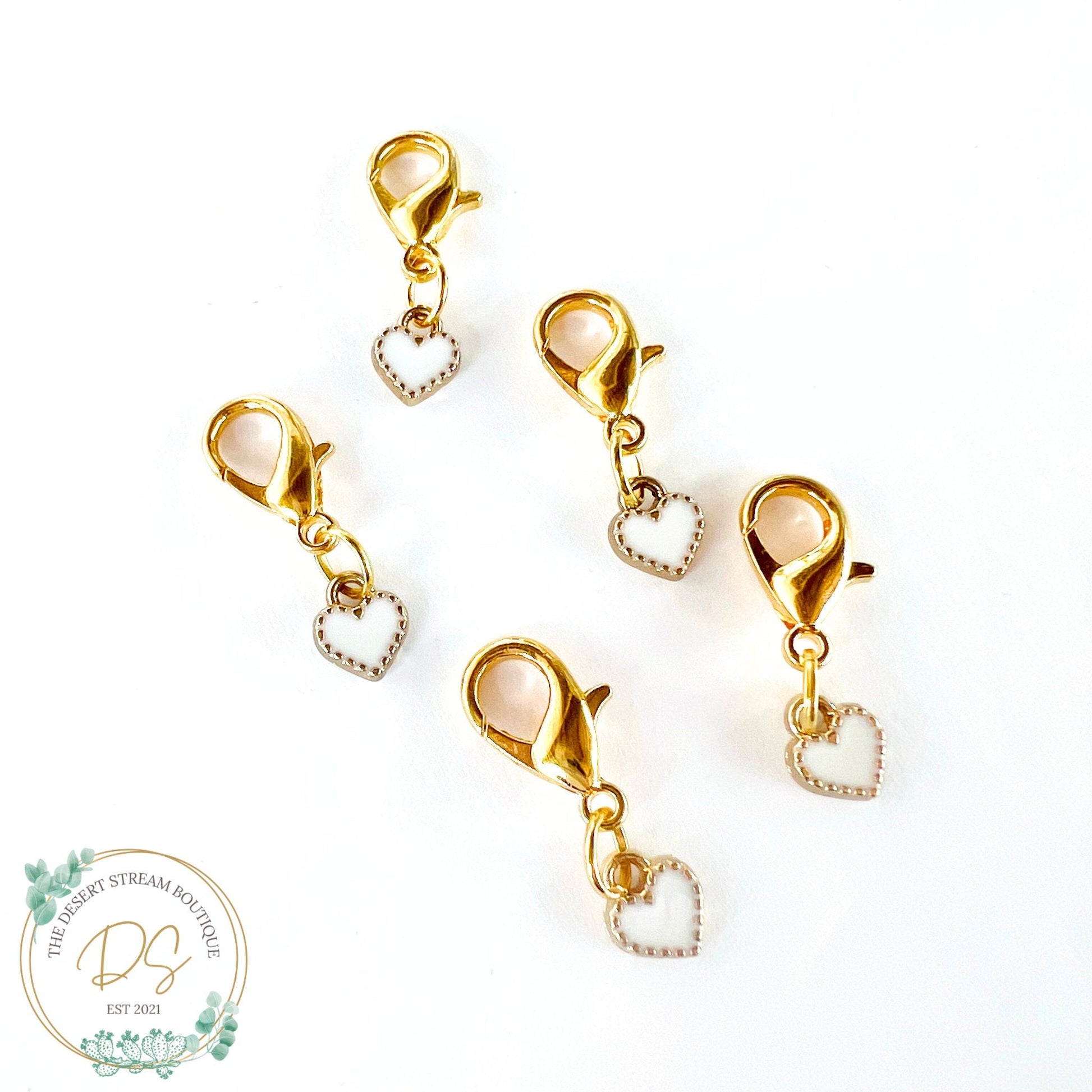 Heart Stitch Markers Set - Knitting and Crochet - The Desert Stream Stitch