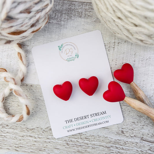 Heart Stitch Stoppers Knitting Needle Point Protectors - The Desert Stream Stitch