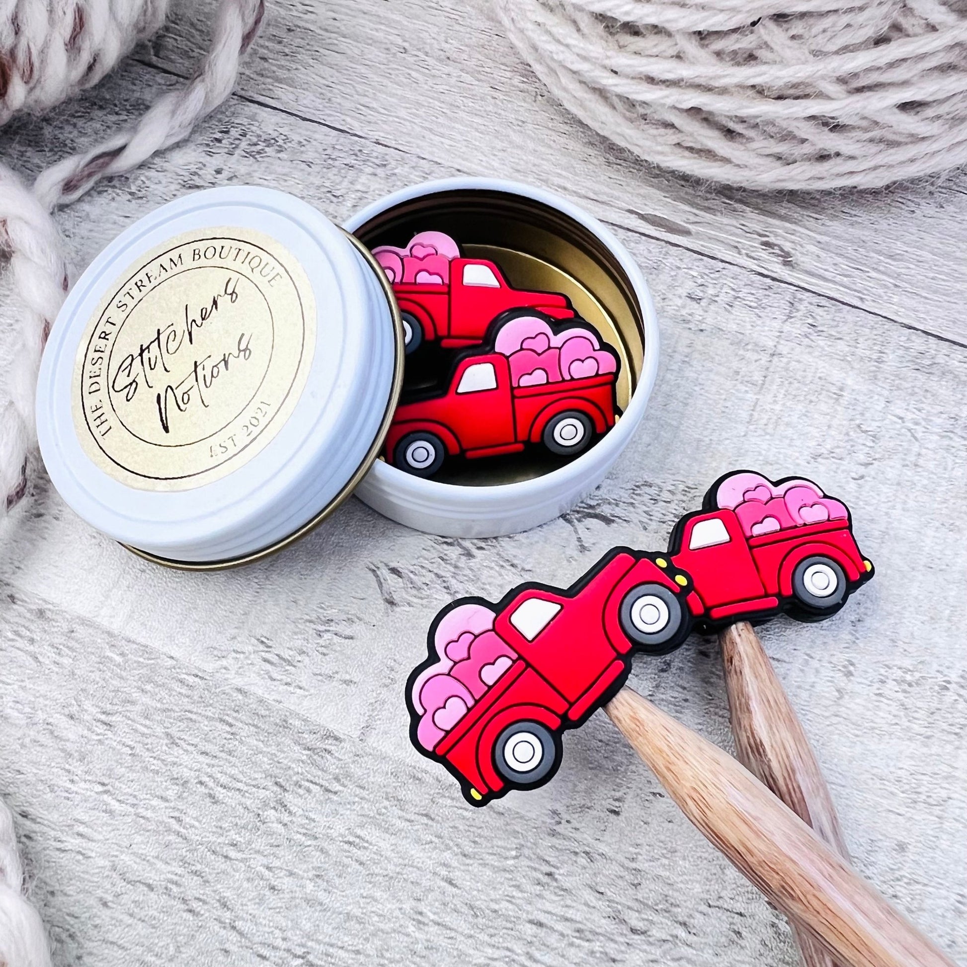 Heart Truck Stitch Stoppers Knitting Needle Point Protectors - The Desert Stream Stitch
