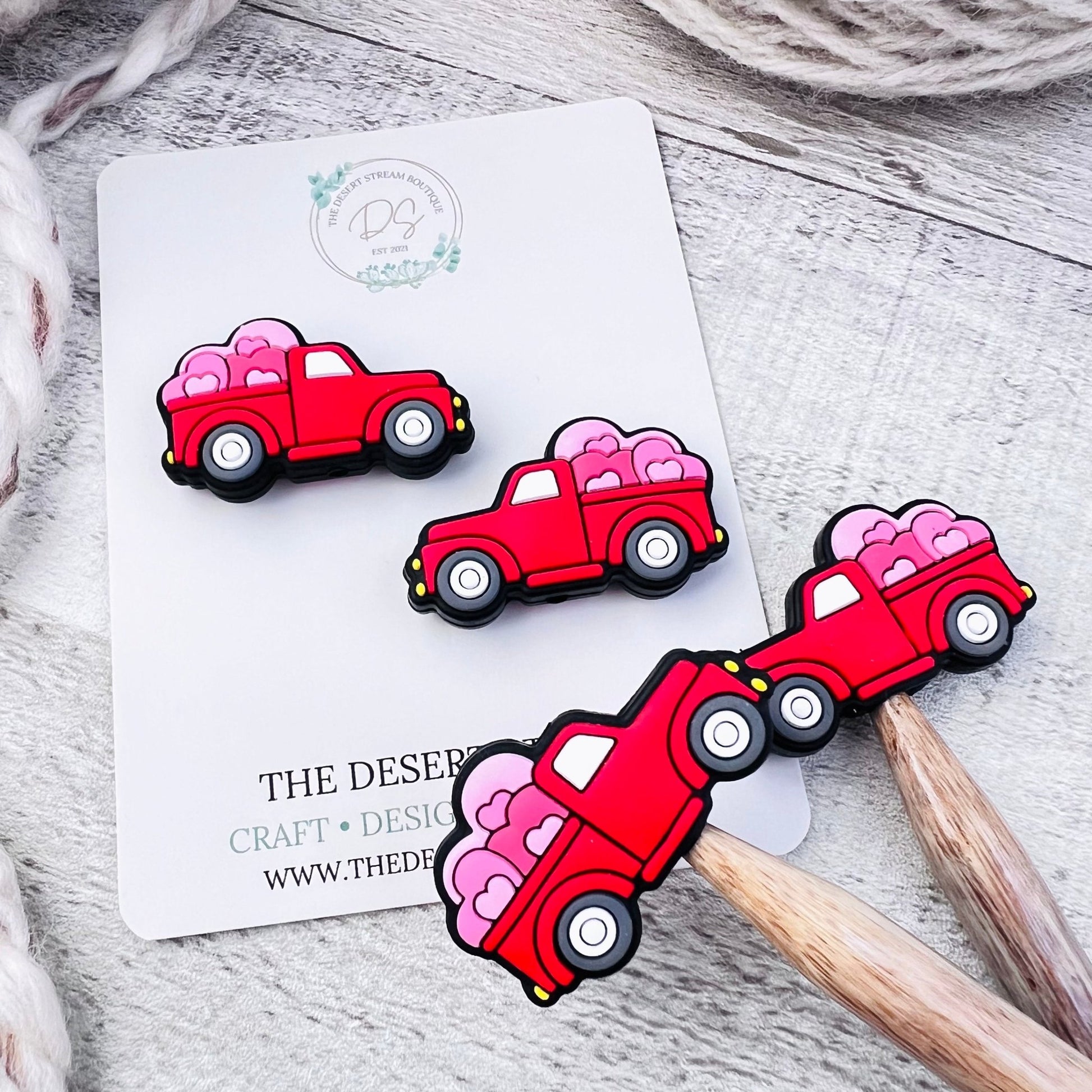 Heart Truck Stitch Stoppers Knitting Needle Point Protectors - The Desert Stream Stitch