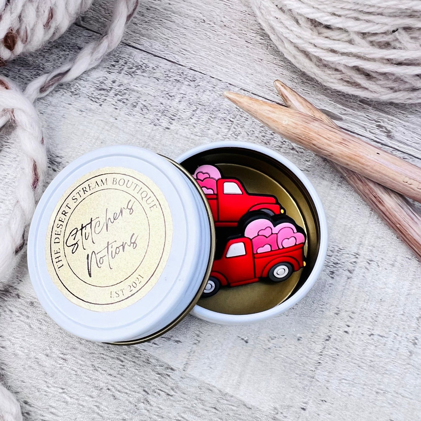 Heart Truck Stitch Stoppers Knitting Needle Point Protectors - The Desert Stream Stitch