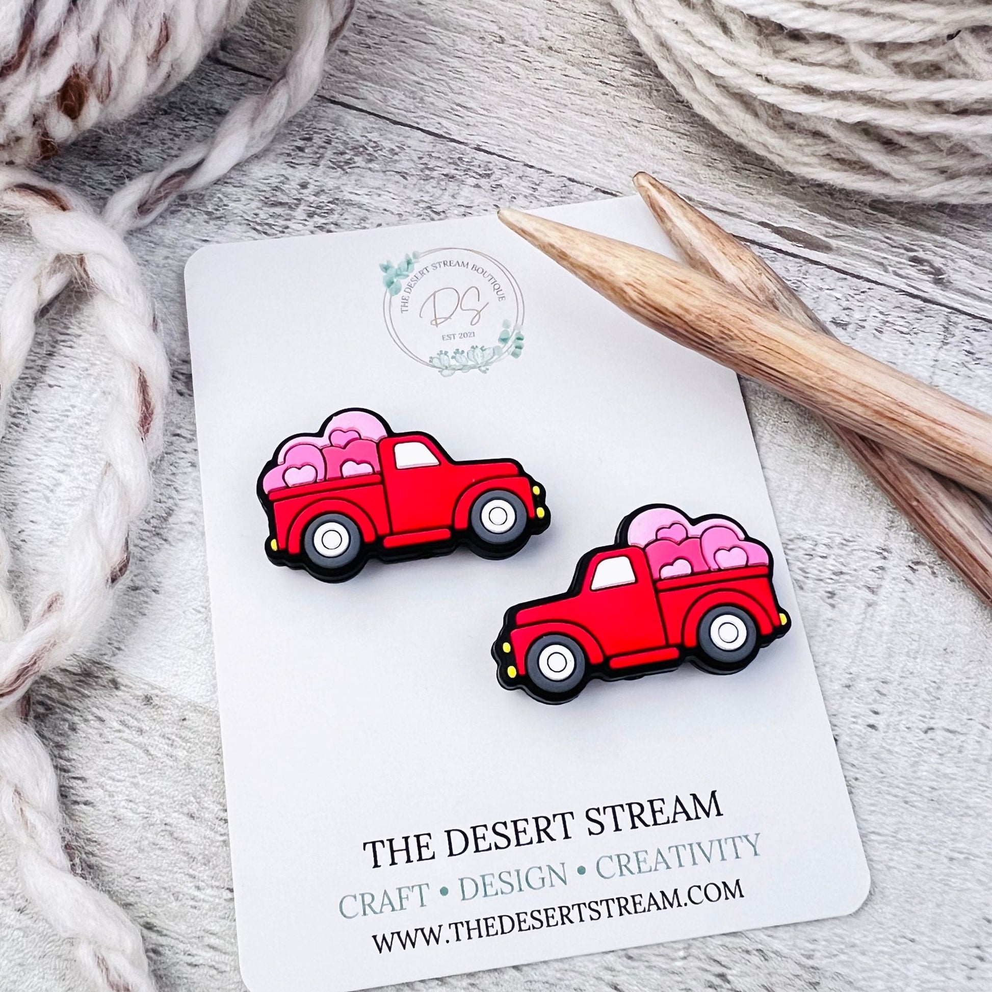 Heart Truck Stitch Stoppers Knitting Needle Point Protectors - The Desert Stream Stitch