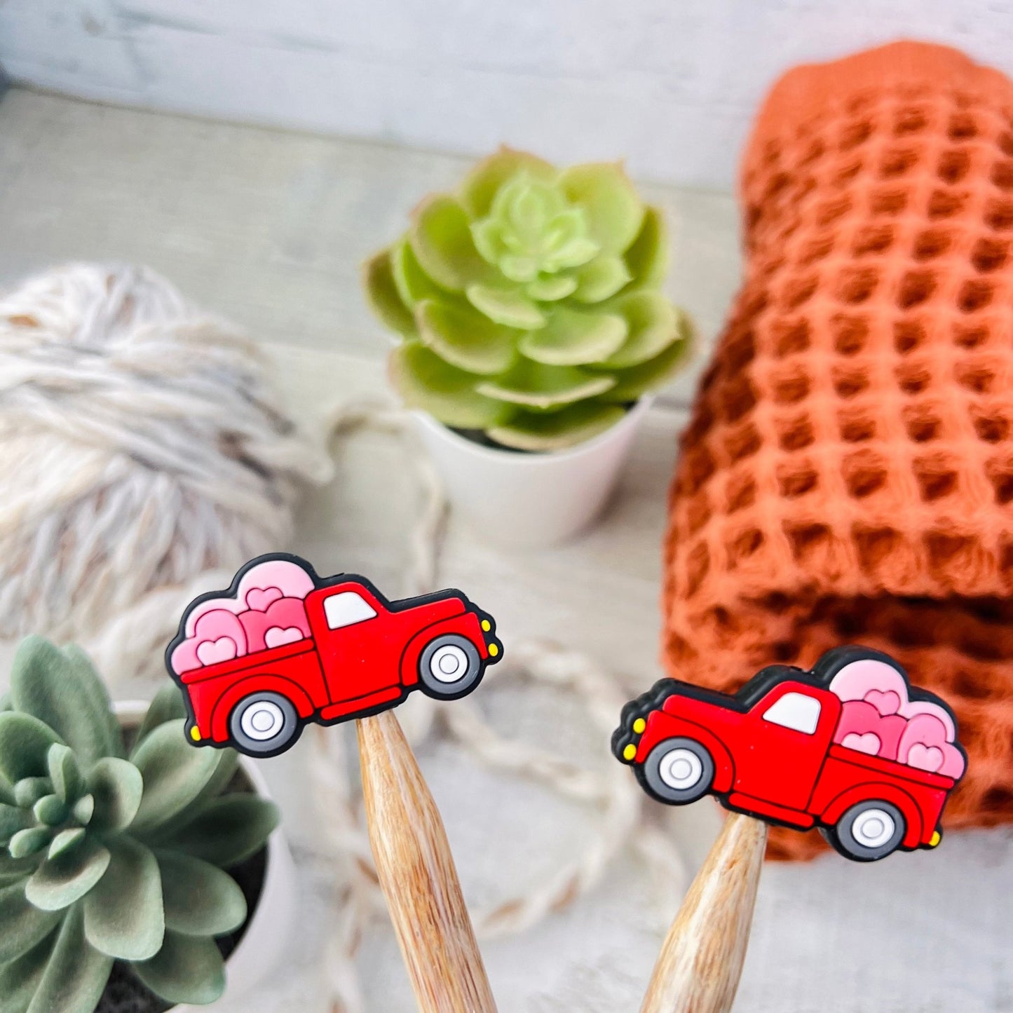 Heart Truck Stitch Stoppers Knitting Needle Point Protectors - The Desert Stream Stitch