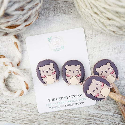 Hedgehog Stitch Stoppers Knitting Needle Point Protectors - The Desert Stream Stitch