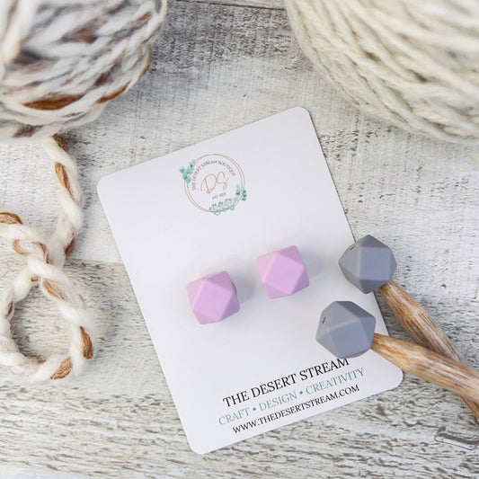Hexagon Stitch Stoppers Knitting Needle Point Protectors - The Desert Stream Stitch