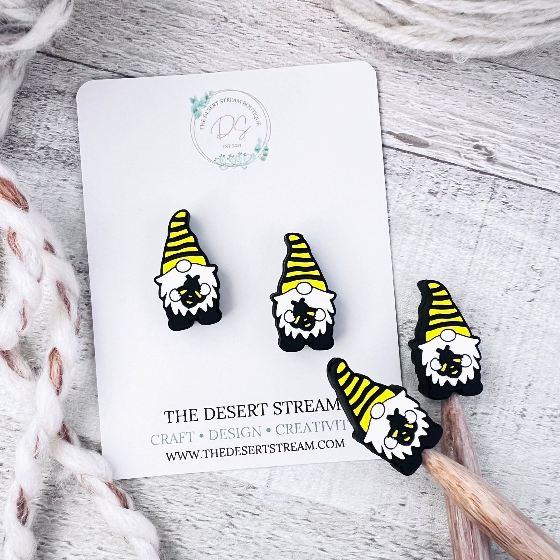 Honeybee Gnome Stitch Stoppers - The Desert Stream Stitch