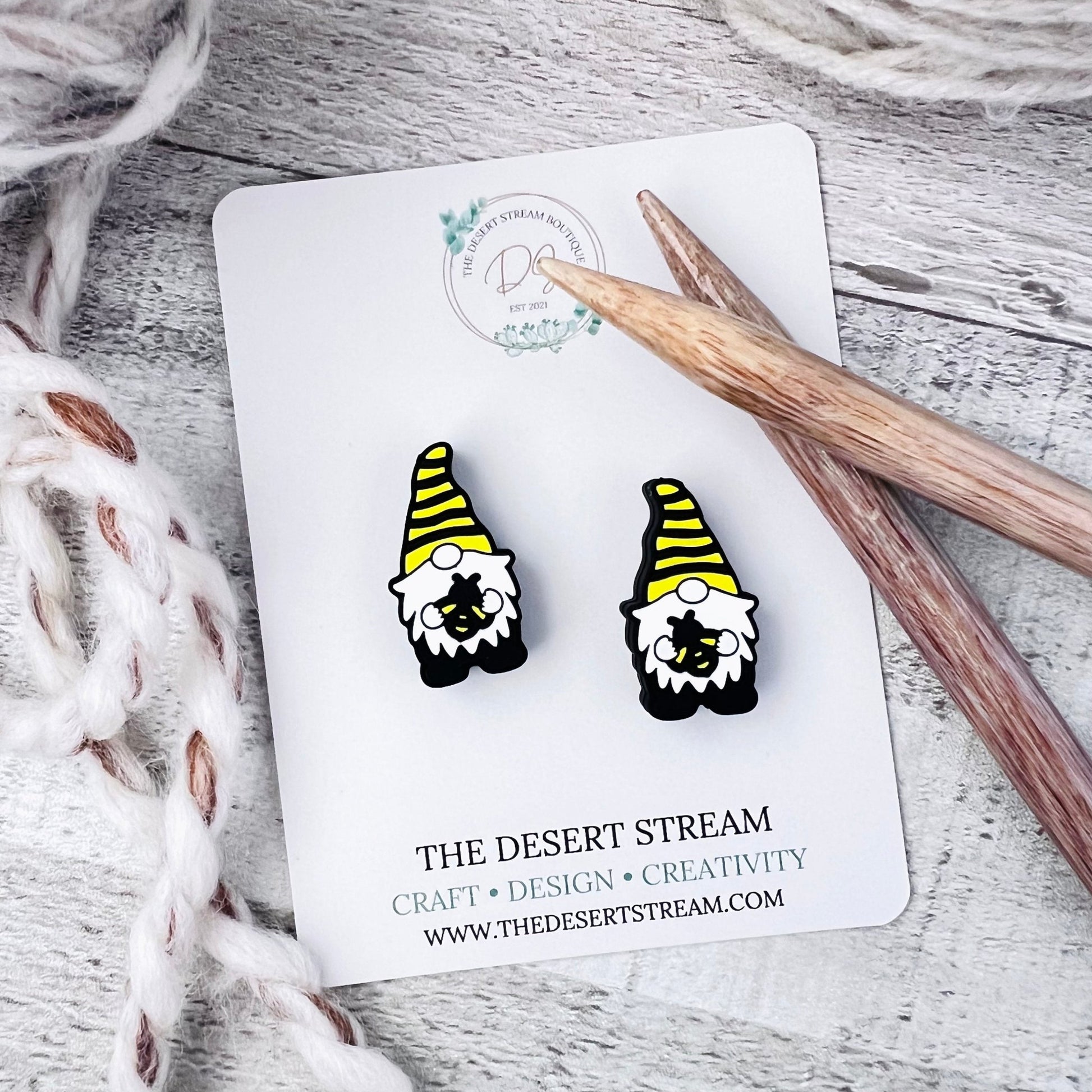Honeybee Gnome Stitch Stoppers - The Desert Stream Stitch