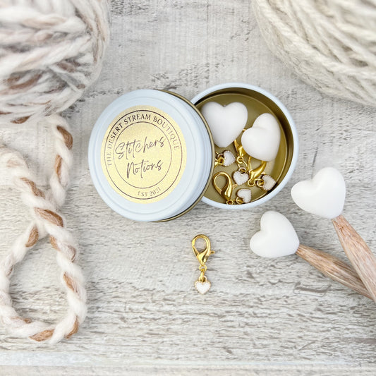 Heart Knitting Notions Tin Set