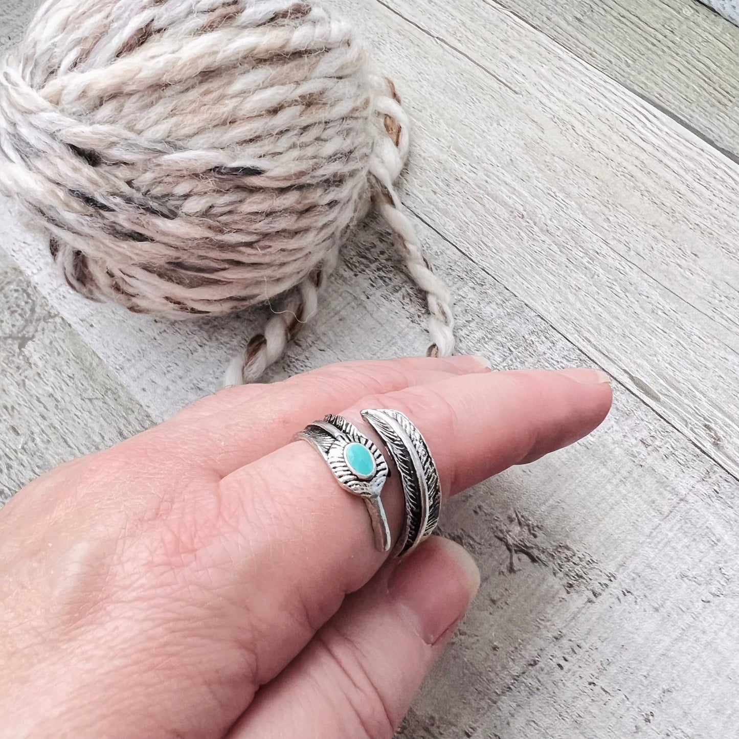 Leaf Adjustable Tension Ring - The Desert Stream Stitch