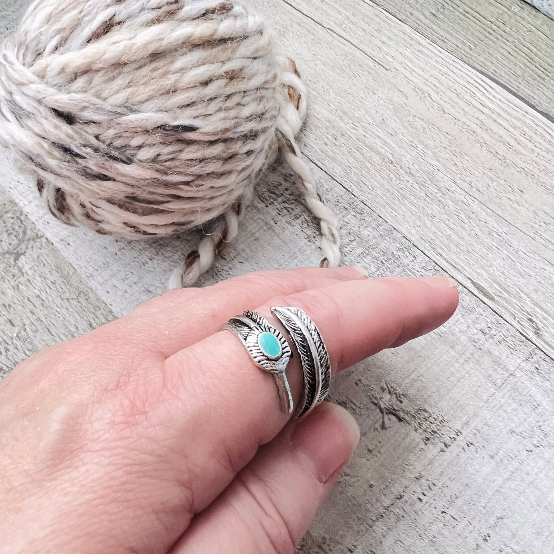 Leaf Adjustable Tension Ring - The Desert Stream Stitch