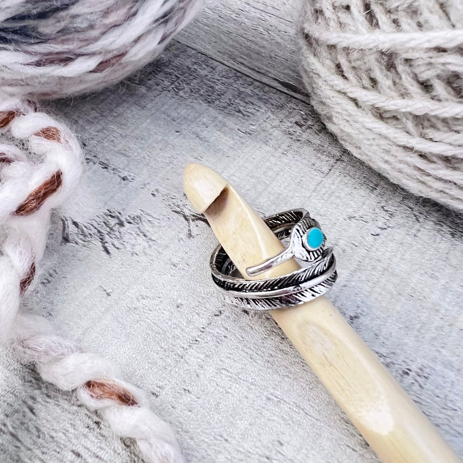 Leaf Adjustable Tension Ring - The Desert Stream Stitch