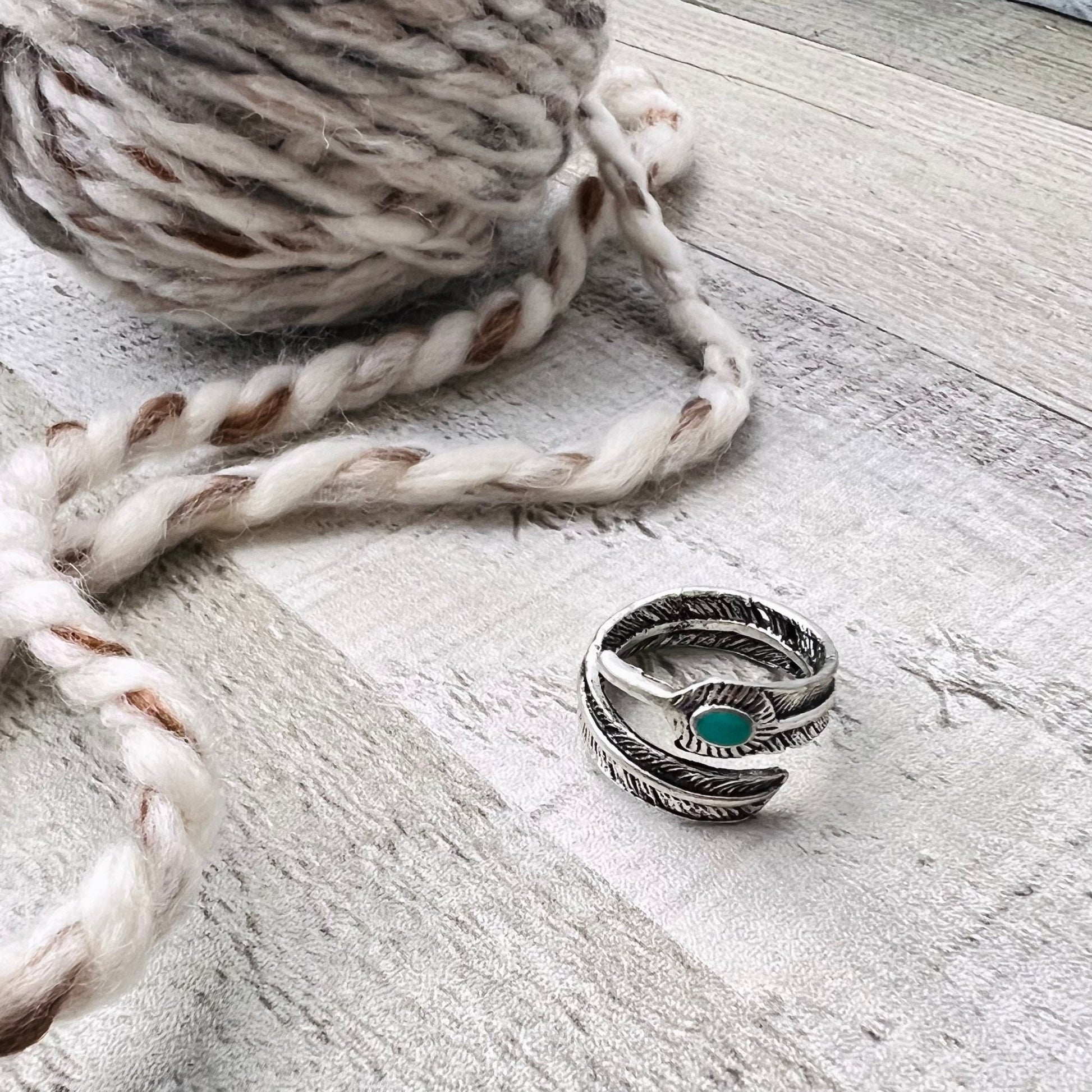 Leaf Adjustable Tension Ring - The Desert Stream Stitch