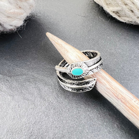 Leaf Adjustable Tension Ring - The Desert Stream Stitch