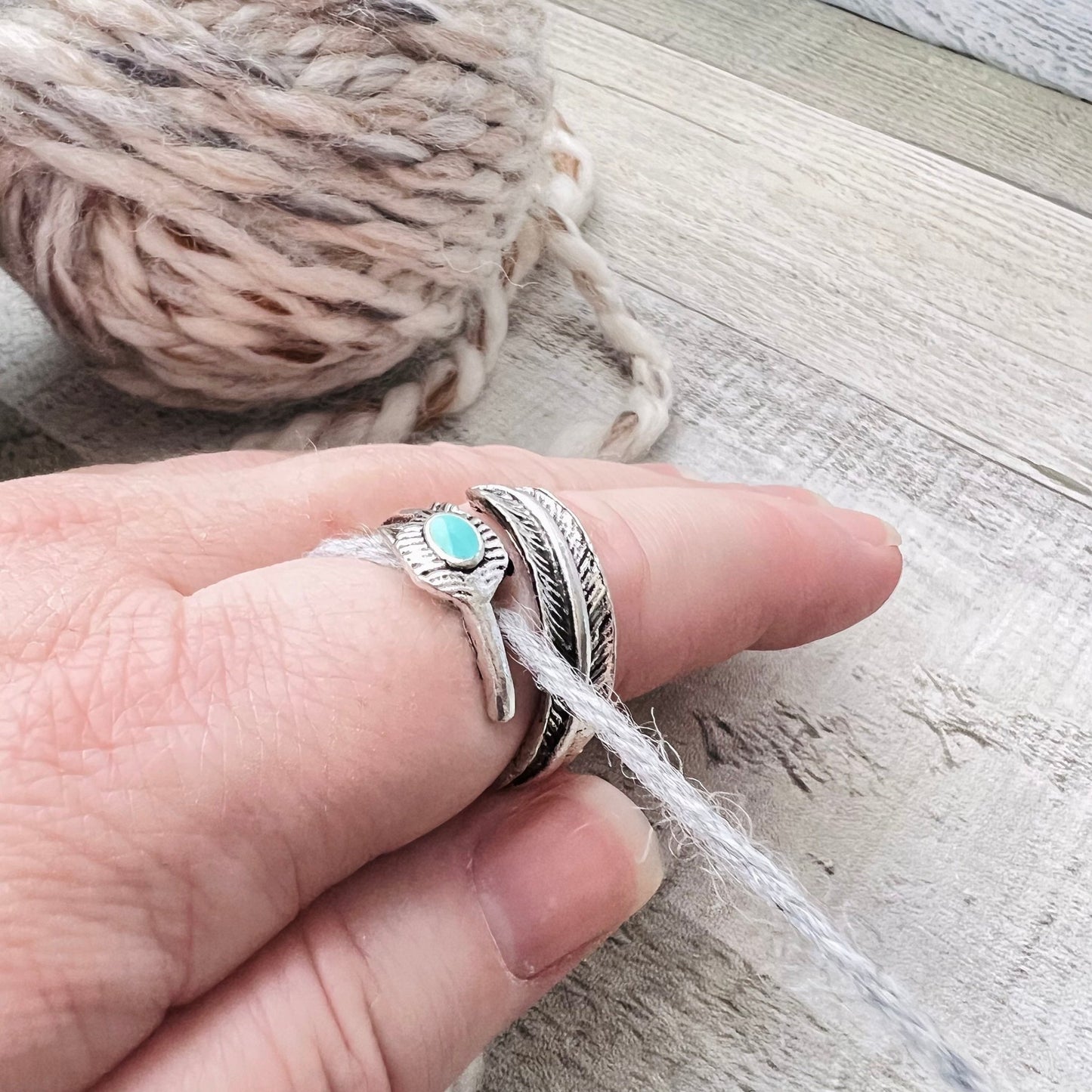 Leaf Adjustable Tension Ring - The Desert Stream Stitch