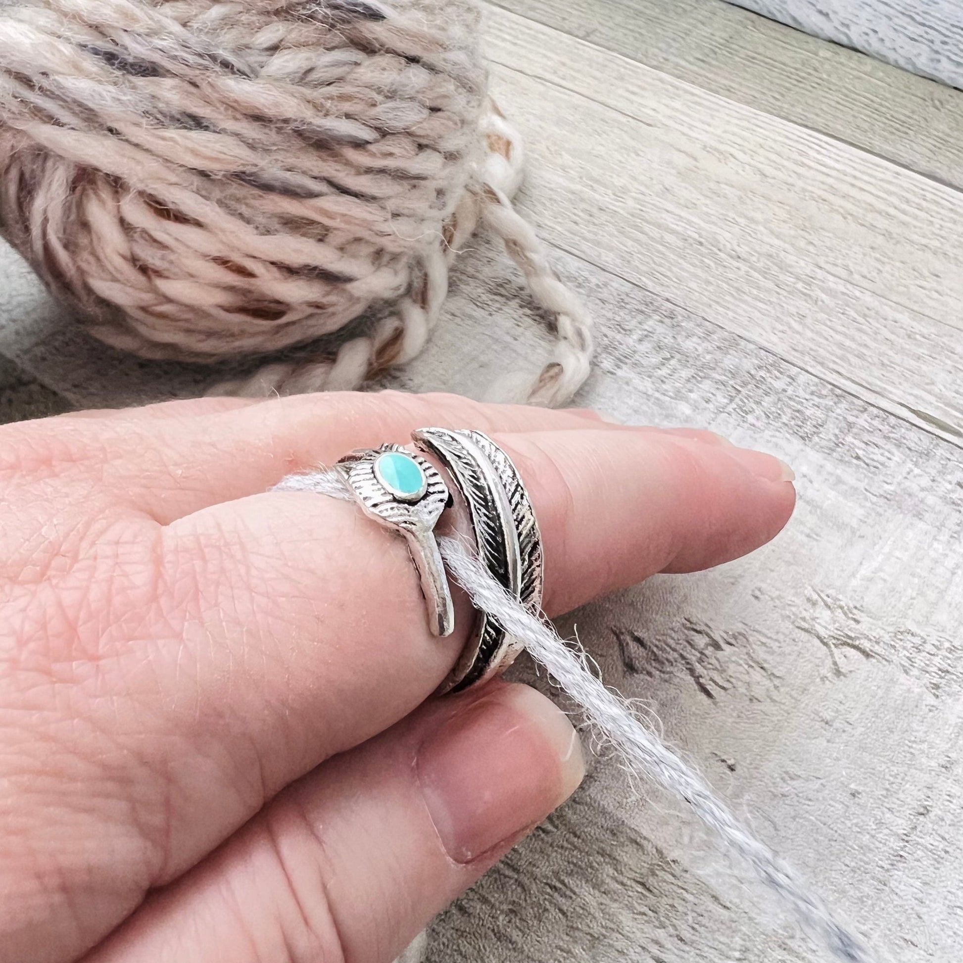 Leaf Adjustable Tension Ring - The Desert Stream Stitch