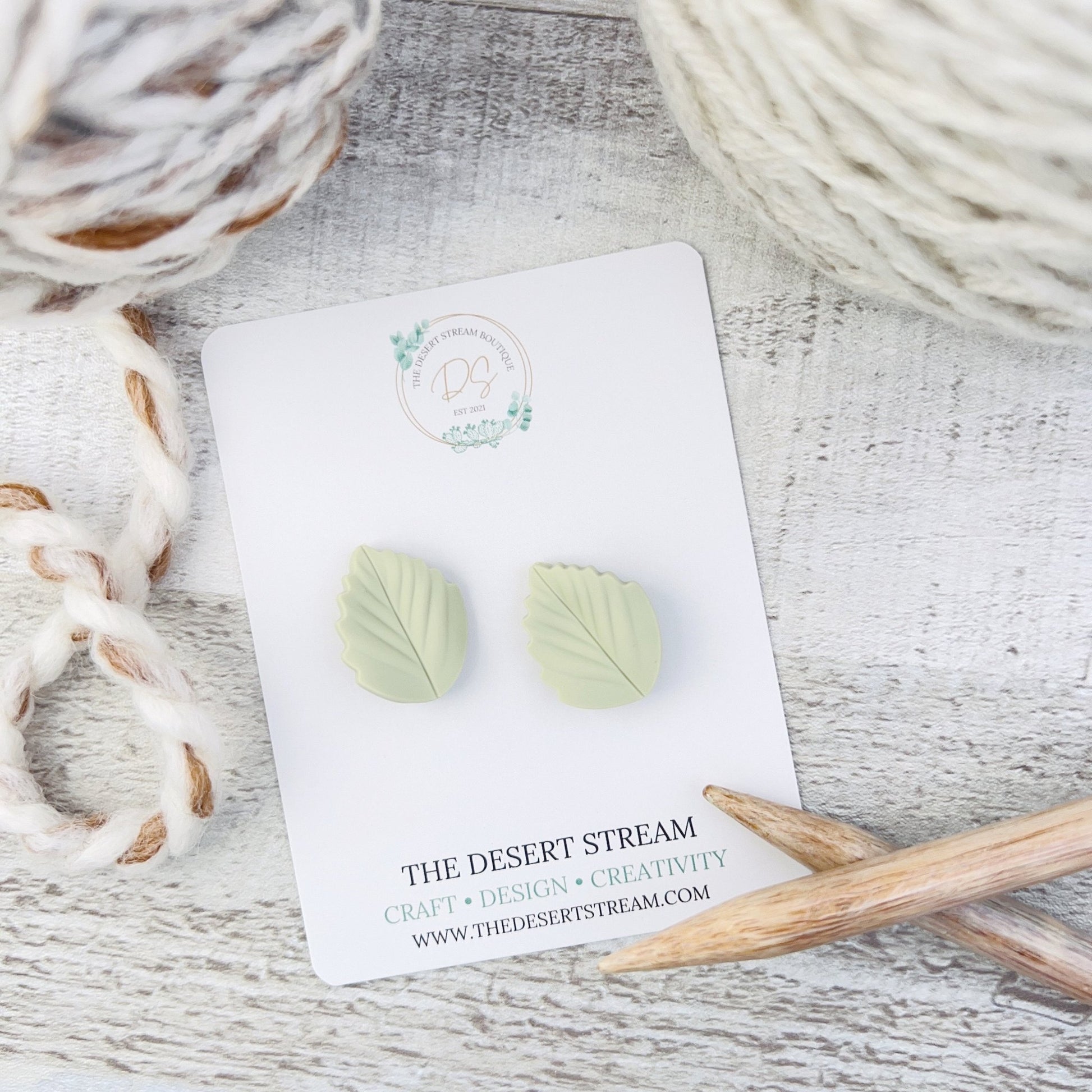 Leaf Stitch Stoppers Knitting Needle Point Protectors - The Desert Stream Stitch