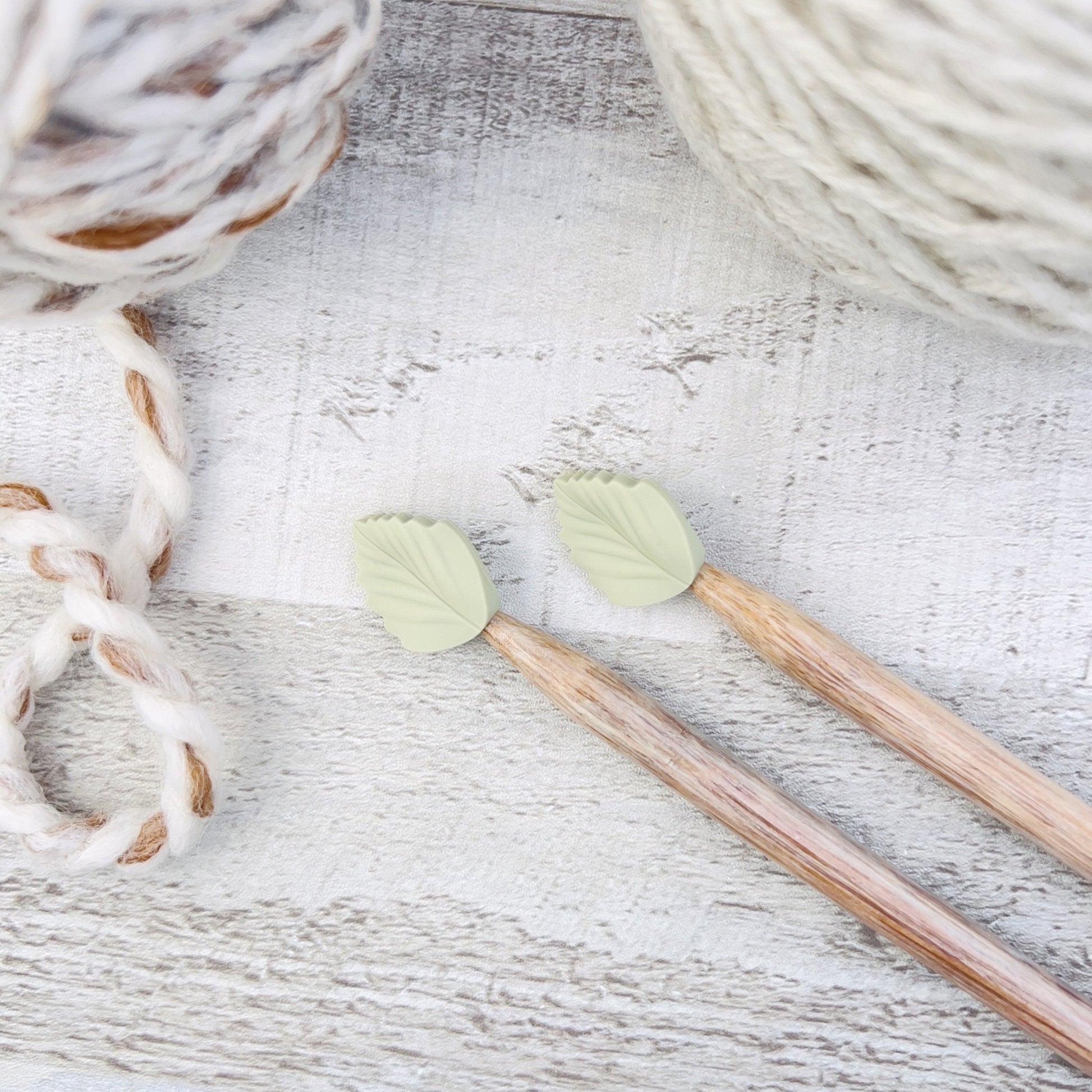Leaf Stitch Stoppers Knitting Needle Point Protectors - The Desert Stream Stitch