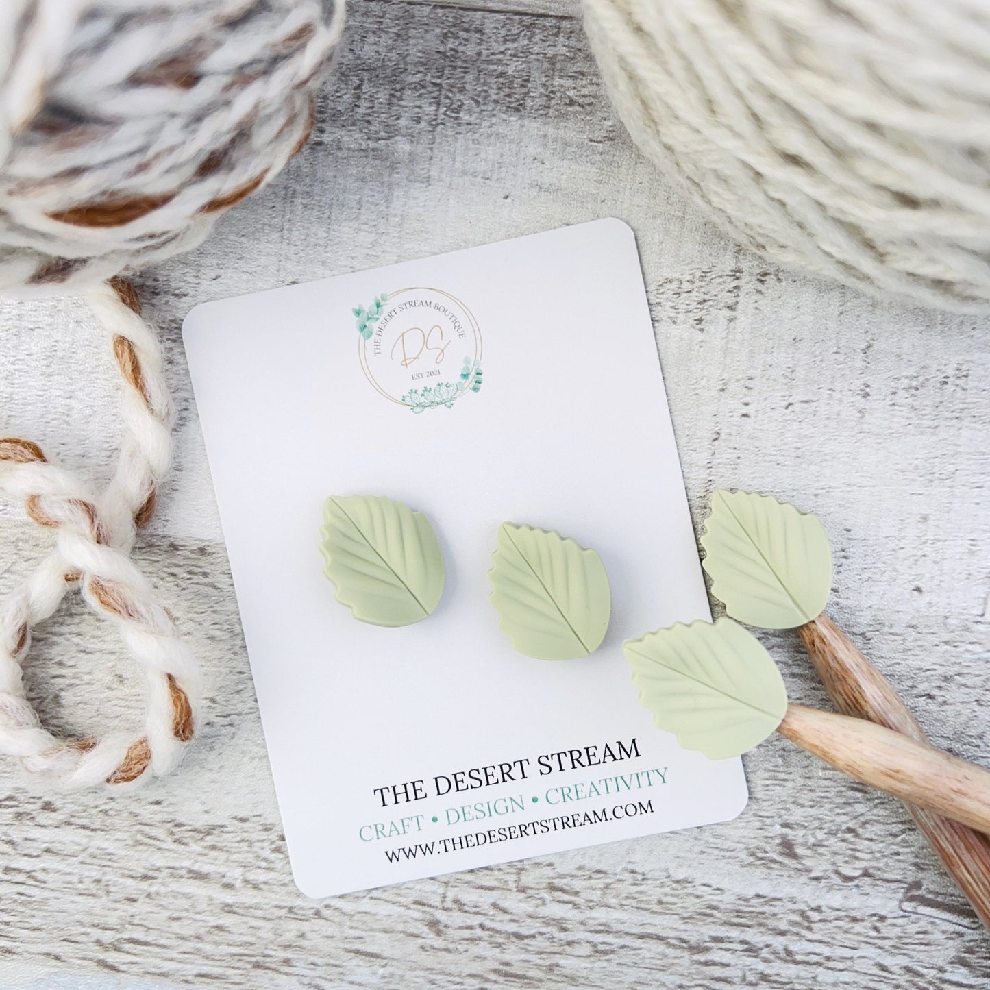 Leaf Stitch Stoppers Knitting Needle Point Protectors - The Desert Stream Stitch