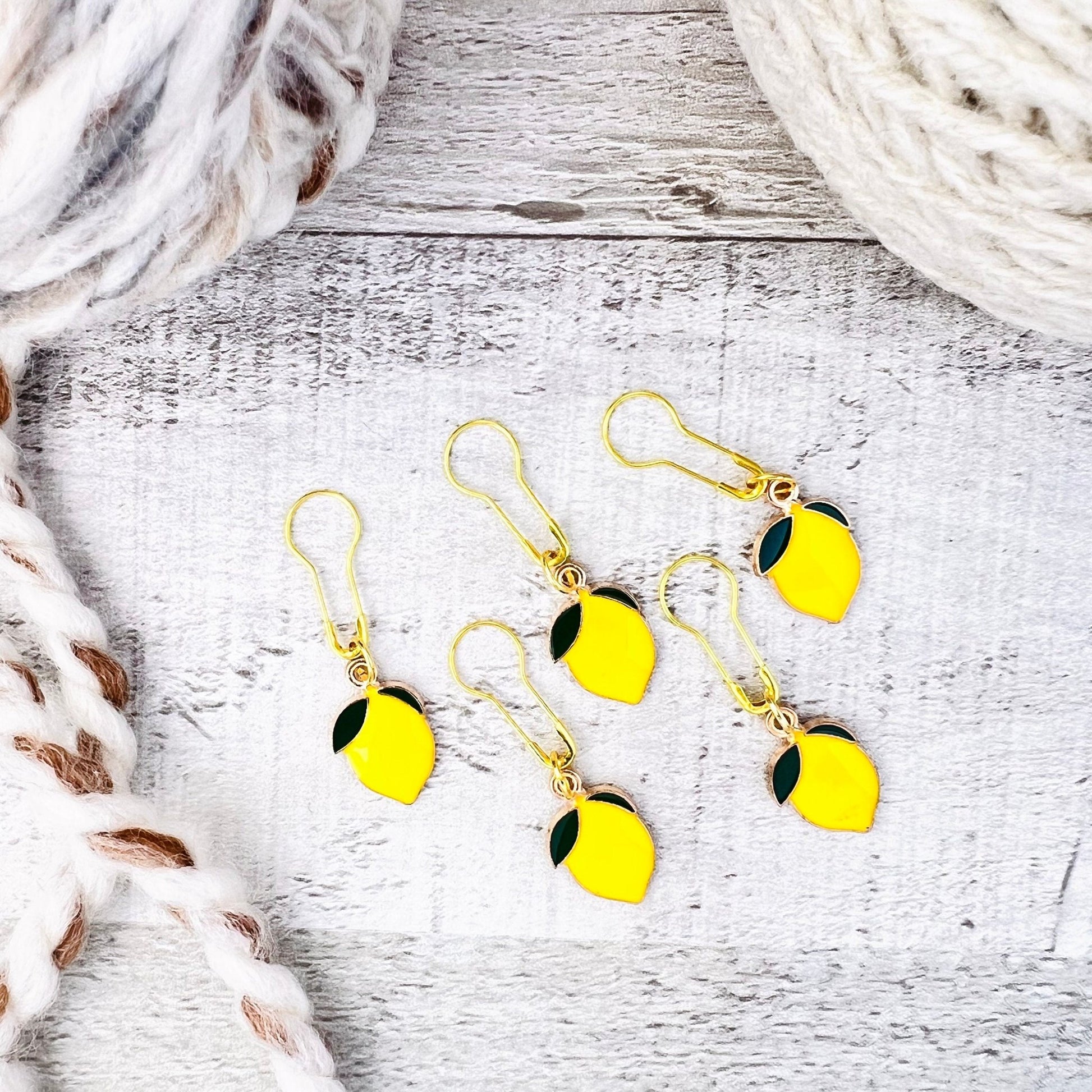 Lemon Stitch Markers Set - Knitting and Crochet - The Desert Stream Stitch