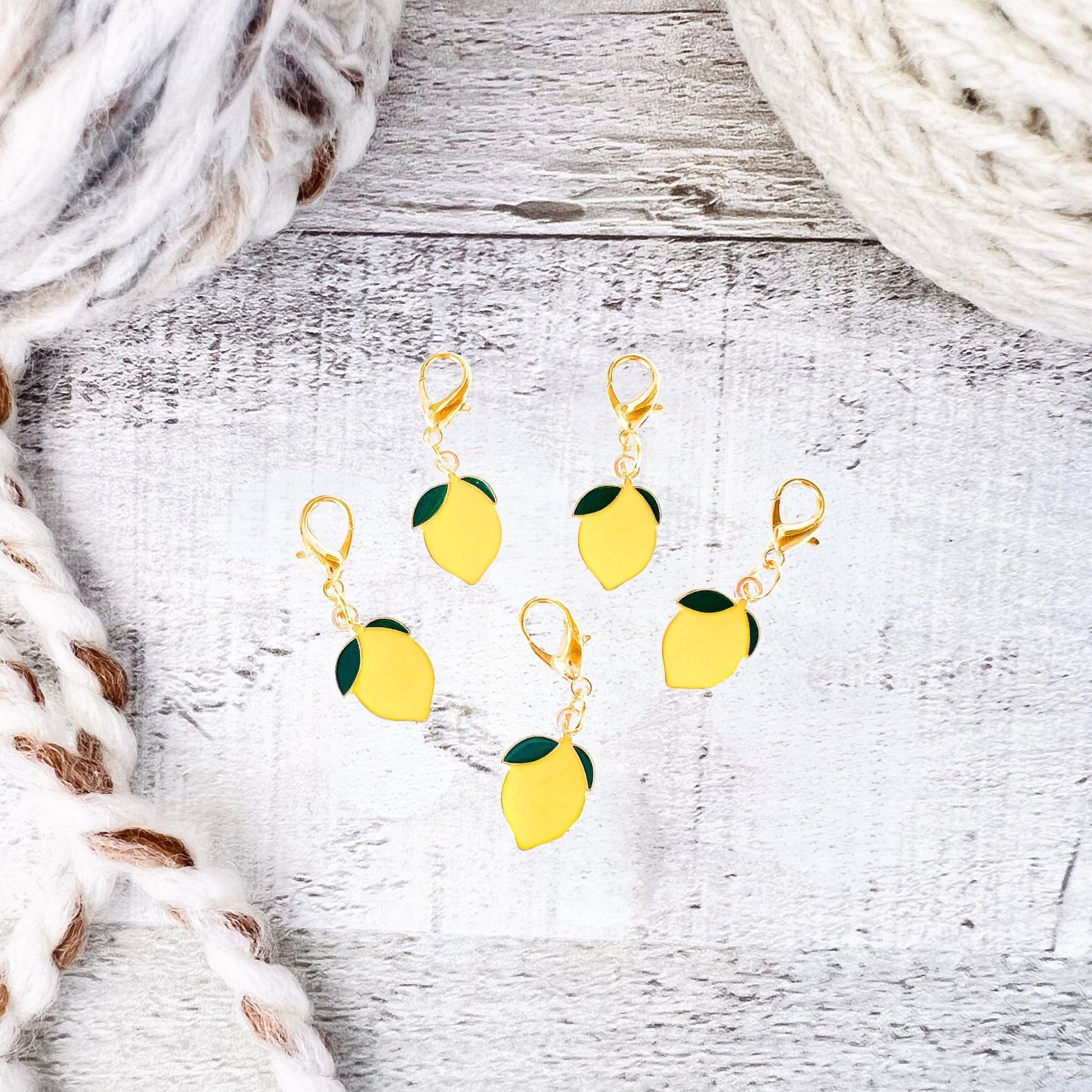 Lemon Stitch Markers Set - Knitting and Crochet - The Desert Stream Stitch
