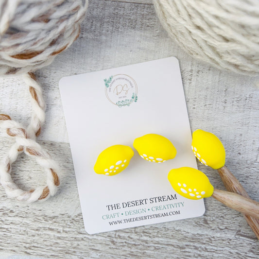 Lemon Stitch Stitch Stoppers Knitting Needle Point Protectors - The Desert Stream Stitch