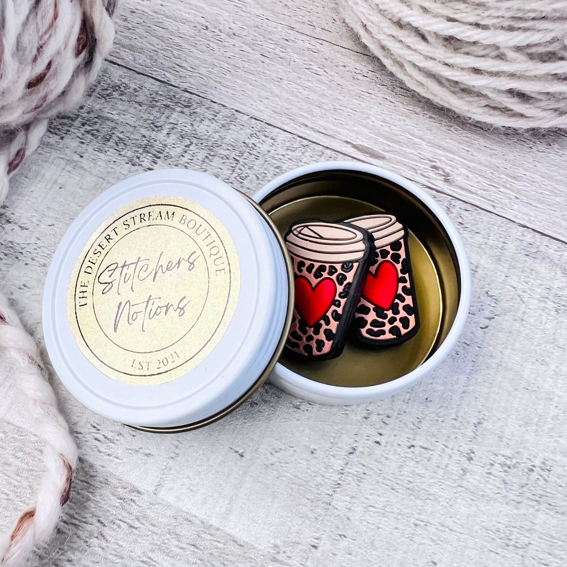 Leopard Coffee Stitch Stoppers Knitting Needle Point Protectors - The Desert Stream Stitch