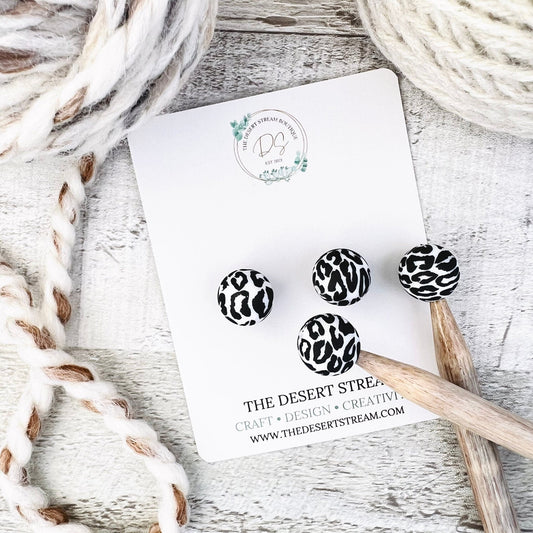 Leopard Stitch Stoppers Knitting Needle Point Protectors - The Desert Stream Stitch