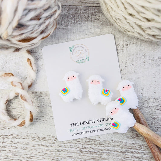 Llama Stitch Stoppers Knitting Needle Point Protectors - The Desert Stream Stitch