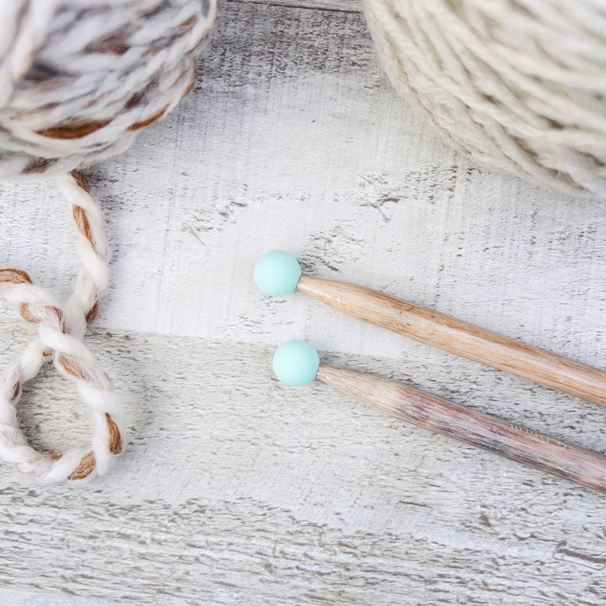 Mini Round Stitch Stoppers Knitting Needle Point Protectors - The Desert Stream Stitch