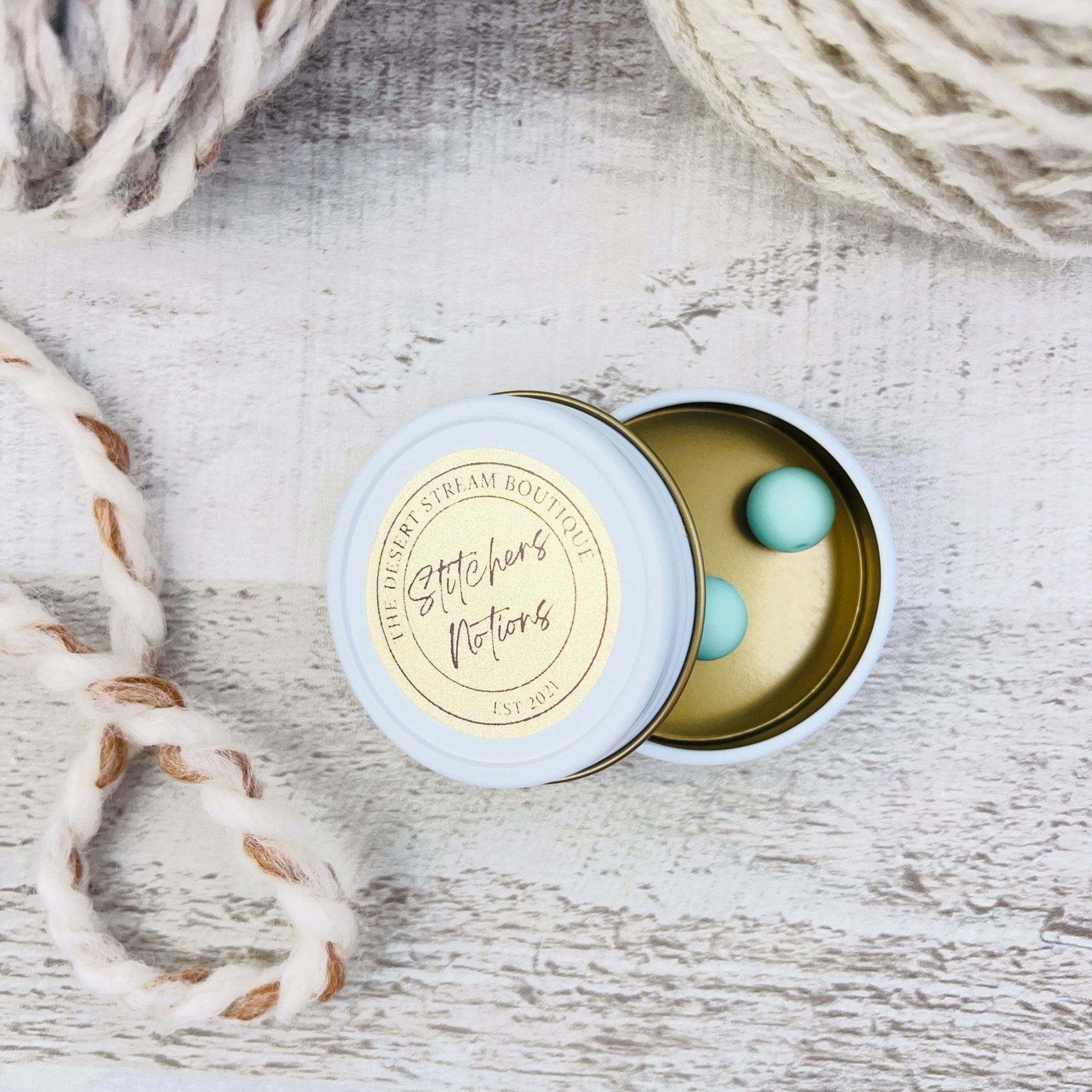 Mini Round Stitch Stoppers Knitting Needle Point Protectors - The Desert Stream Stitch