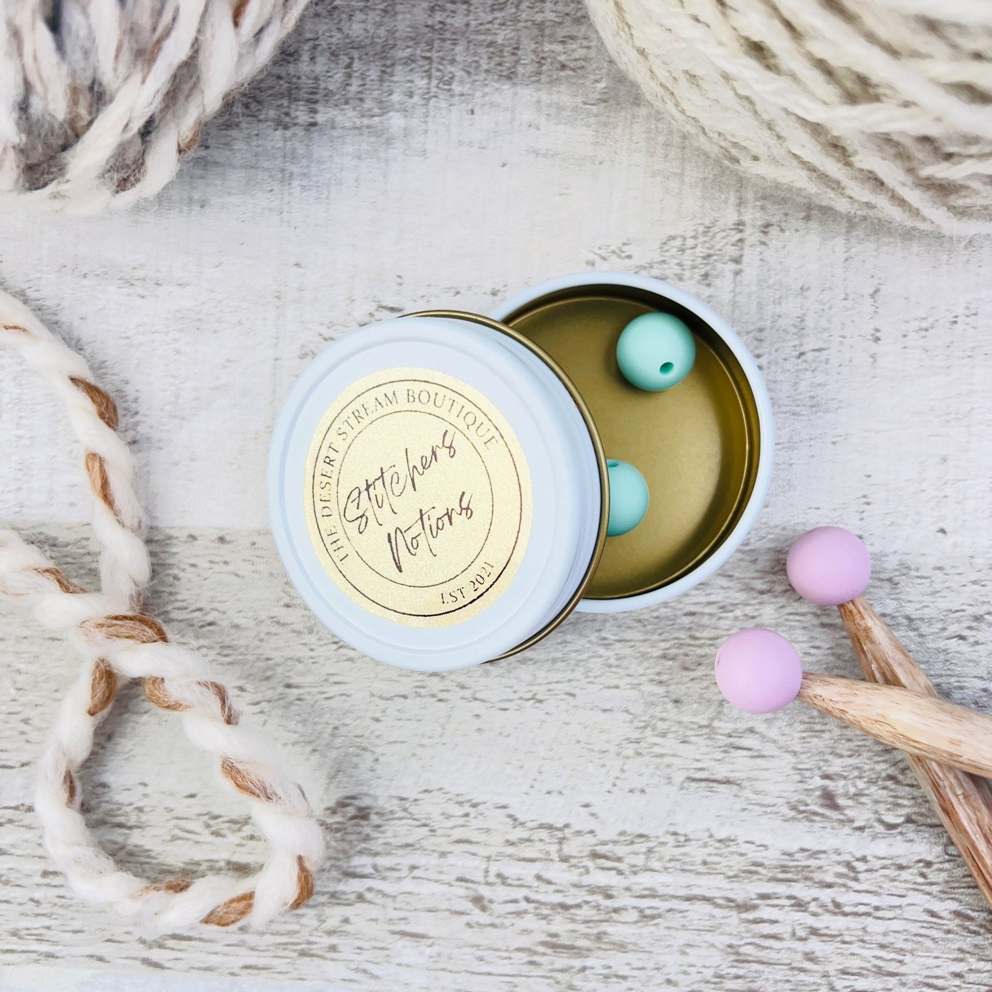 Mini Round Stitch Stoppers Knitting Needle Point Protectors - The Desert Stream Stitch