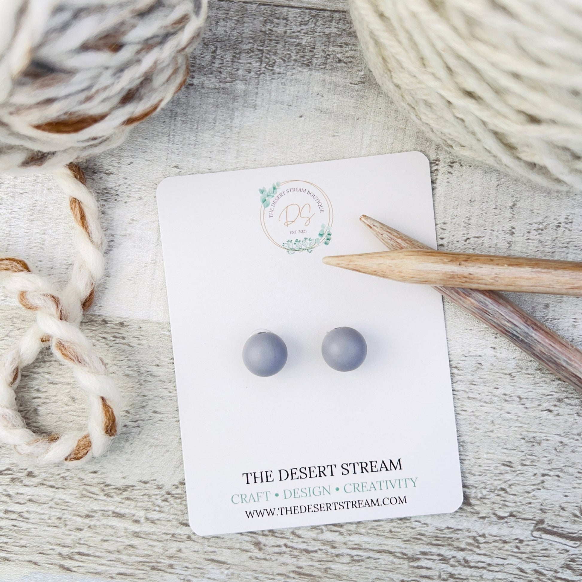 Mini Round Stitch Stoppers Knitting Needle Point Protectors - The Desert Stream Stitch