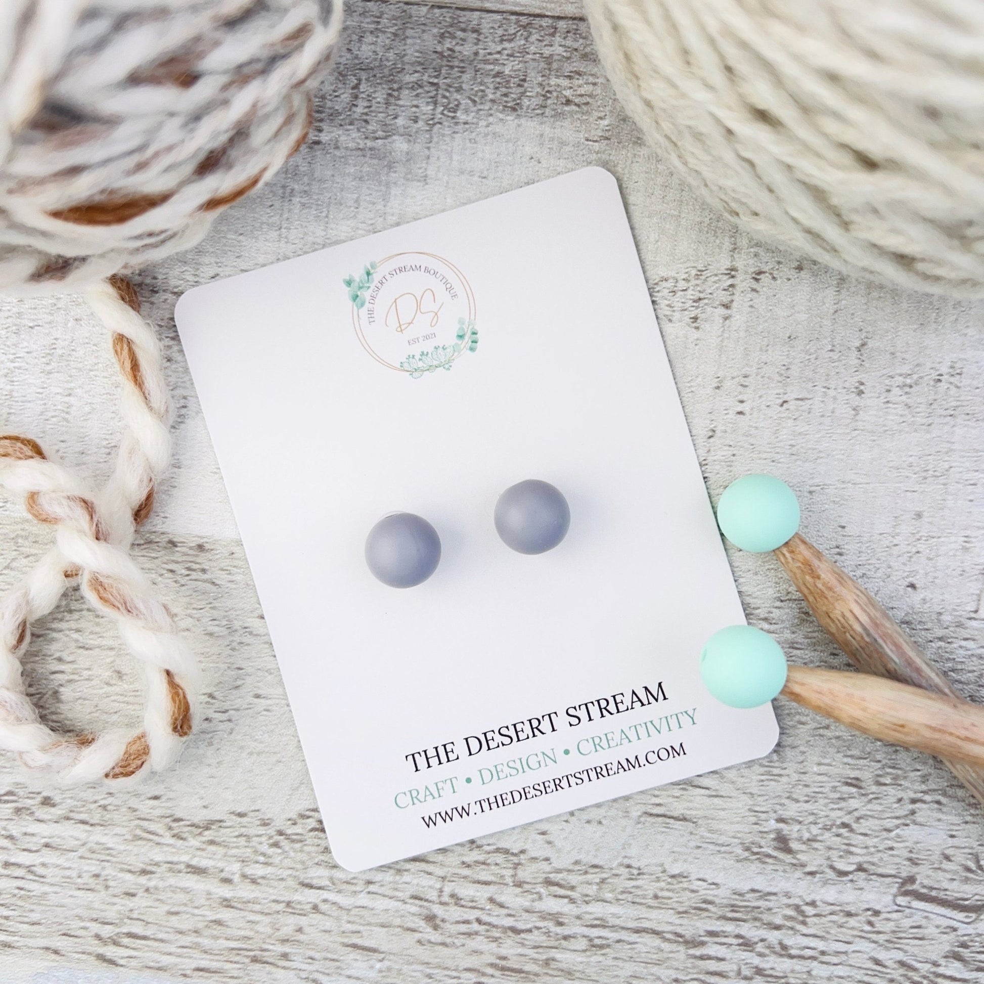 Mini Round Stitch Stoppers Knitting Needle Point Protectors - The Desert Stream Stitch