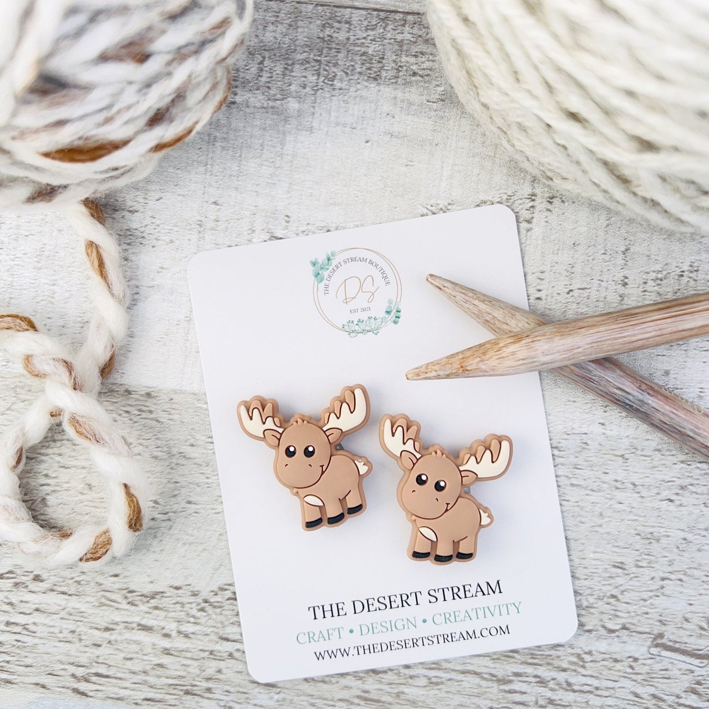 Moose Stitch Stoppers Knitting Needle Point Protectors - The Desert Stream Stitch