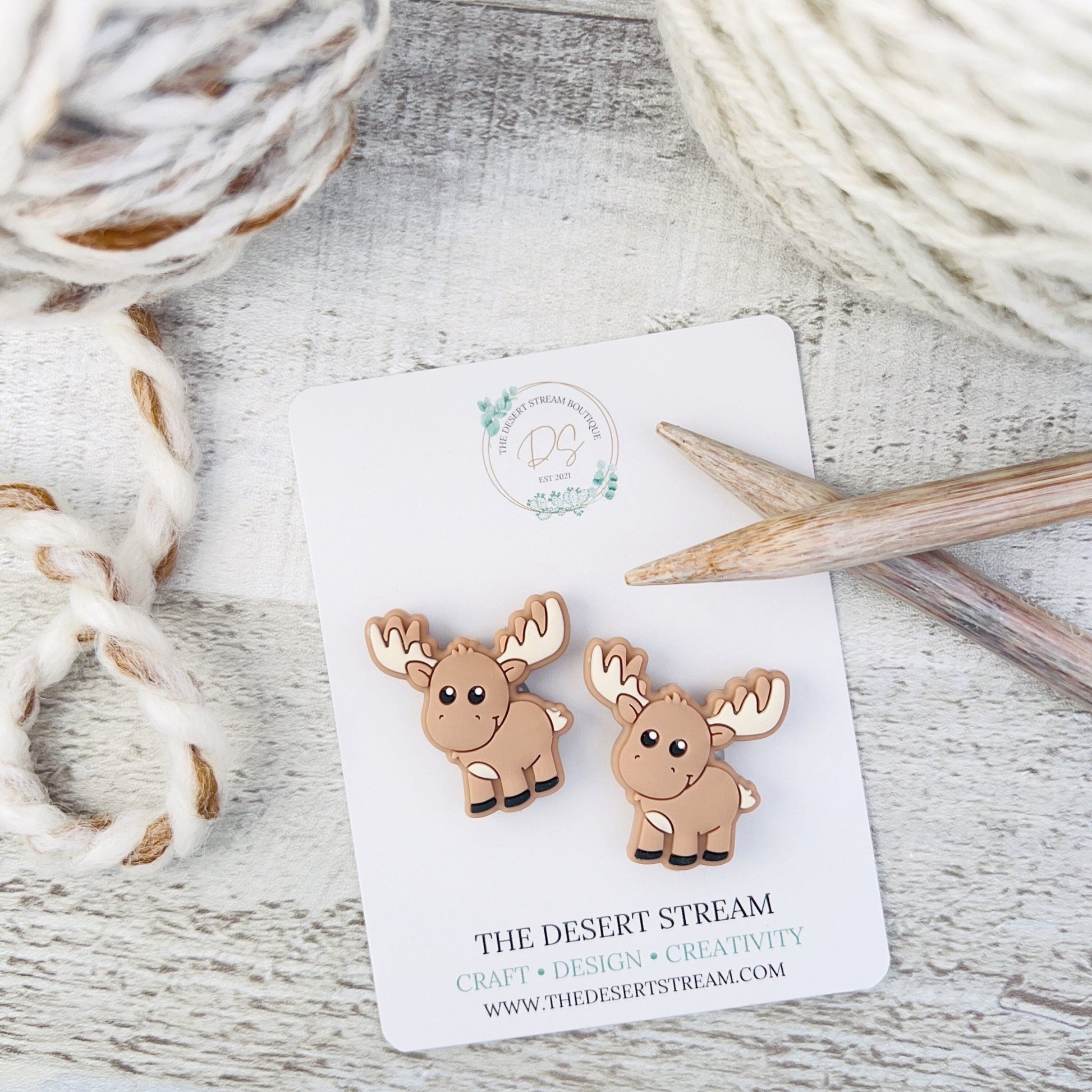 Moose Stitch Stoppers Knitting Needle Point Protectors - The Desert Stream Stitch