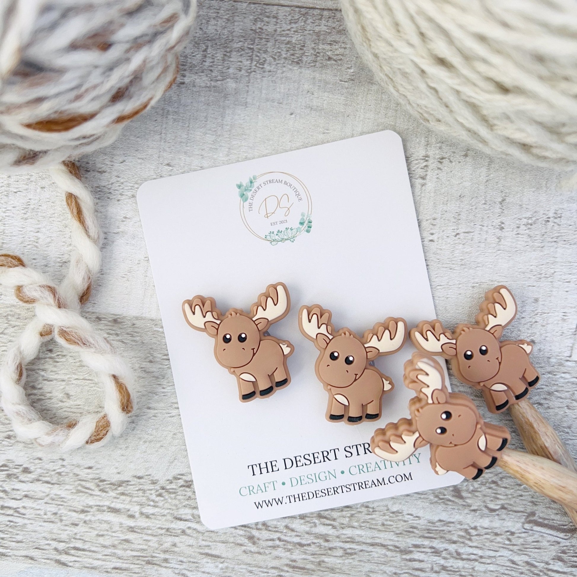 Moose Stitch Stoppers Knitting Needle Point Protectors - The Desert Stream Stitch