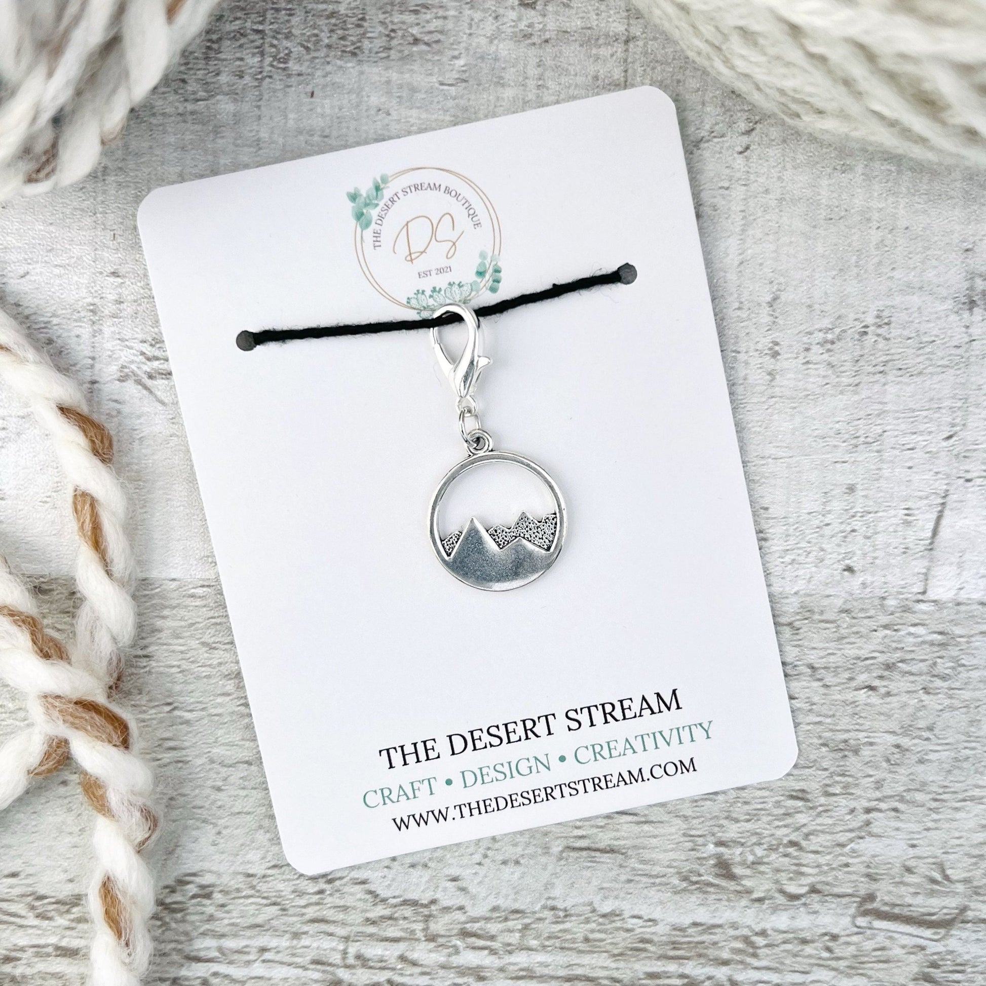 Mountain Stitch Marker - Knitting and Crochet - The Desert Stream Stitch