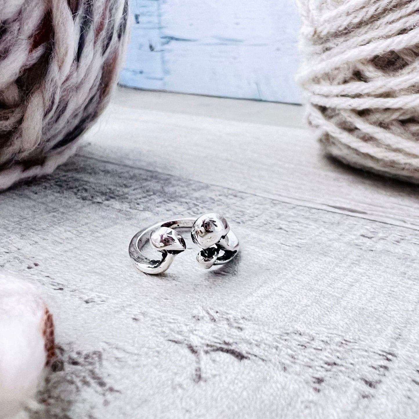 Mushroom Adjustable Tension Ring - The Desert Stream Stitch