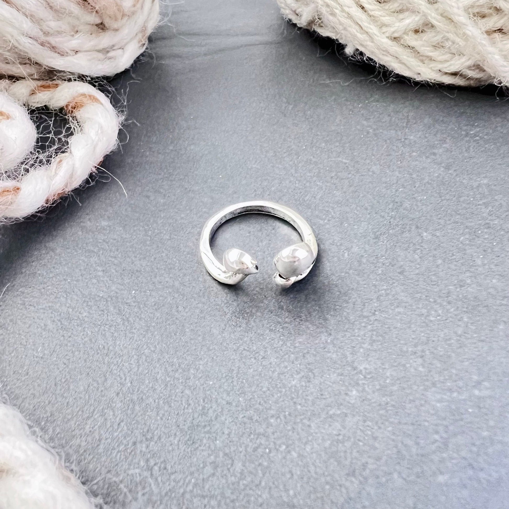 Mushroom Adjustable Tension Ring - The Desert Stream Stitch