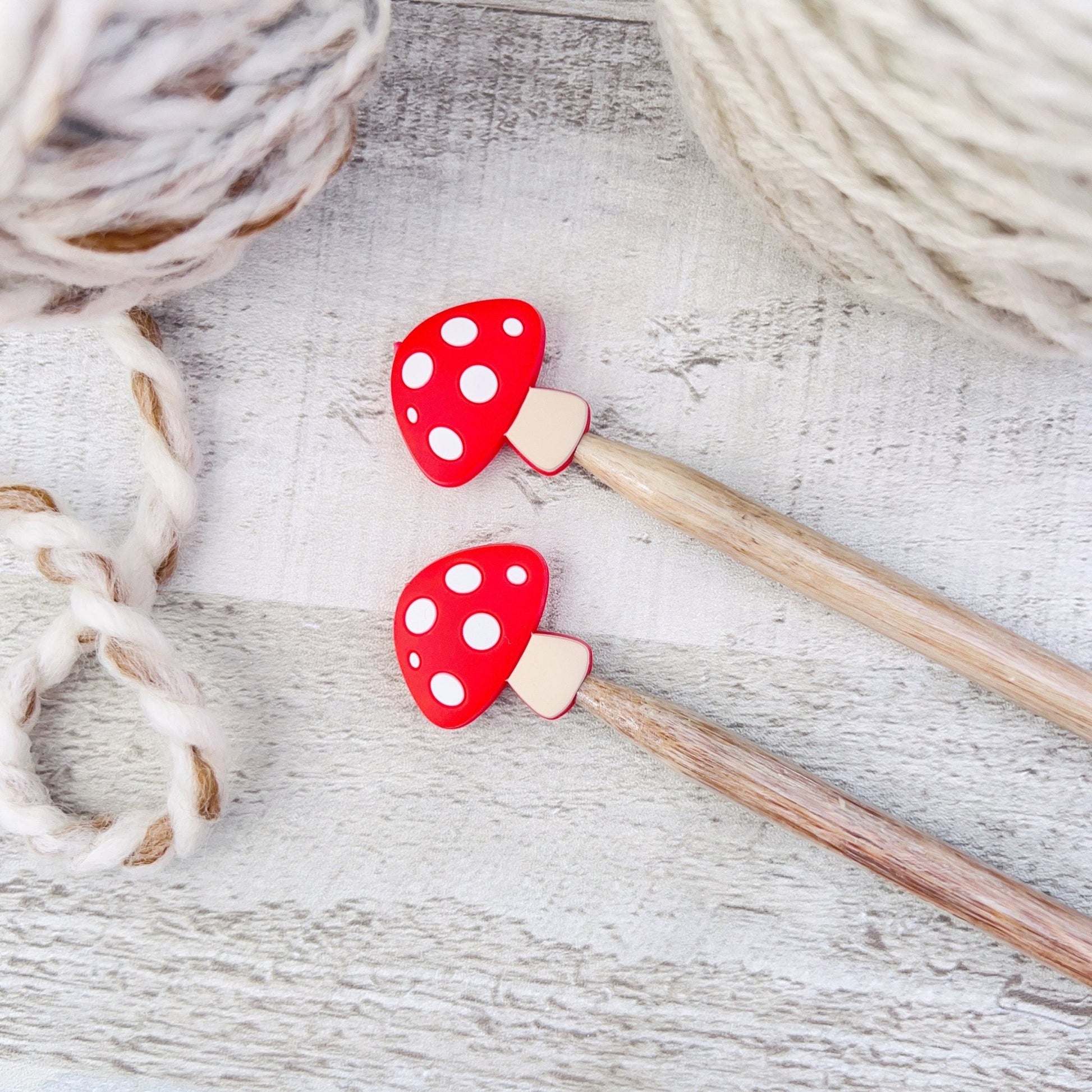 Mushroom Stitch Stoppers Knitting Needle Point Protectors - The Desert Stream Stitch