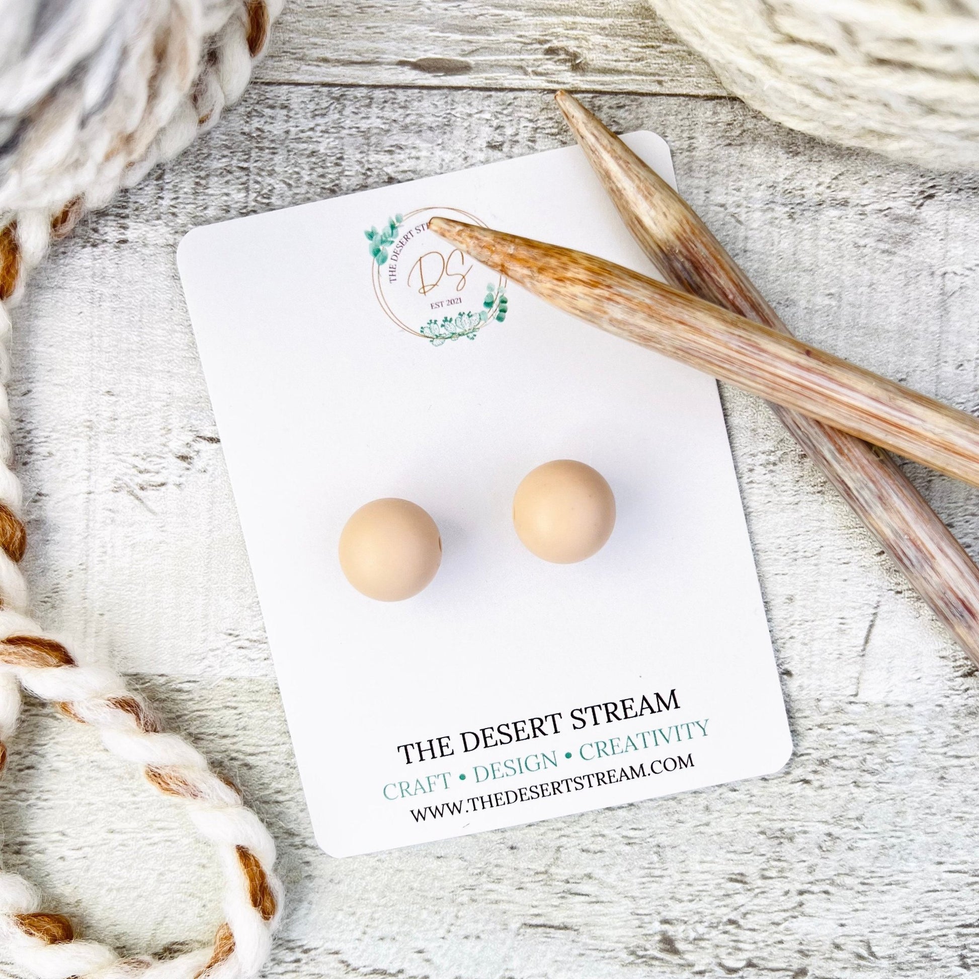 Oatmeal Stitch Stoppers Knitting Needle Point Protectors - The Desert Stream Stitch