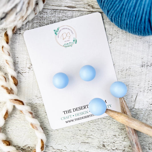 Periwinkle Stitch Stoppers Knitting Needle Point Protectors - The Desert Stream Stitch