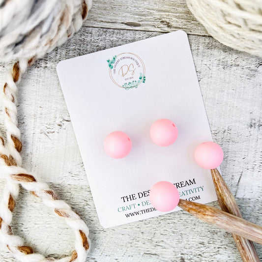 Pink Stitch Stoppers Knitting Needle Point Protectors - The Desert Stream Stitch