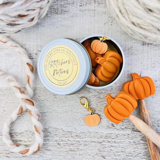 Pumpkin PSL Knitting Notions Tin Set - The Desert Stream Stitch