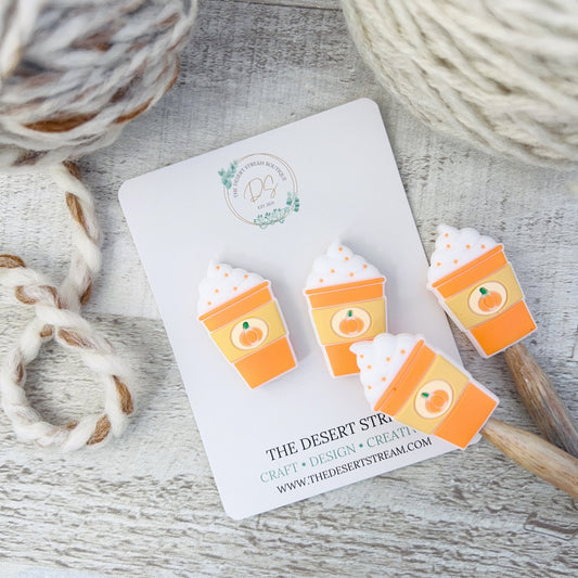 Pumpkin Spiced Stitch Stoppers Knitting Needle Point Protectors - The Desert Stream Stitch